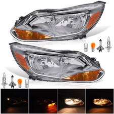 Clear Headlights Headlamp Assembly Leftright For Ford Focus 2012-2014 Pair New