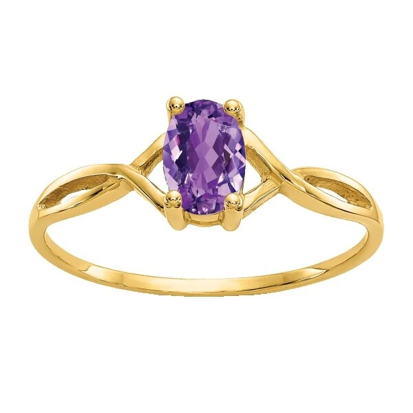 Belleza chapado en oro amarillo Amatista Anillos de Moda