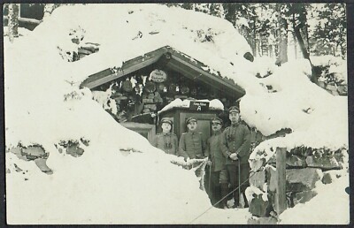 Deutschland 1917 Postkarte des Ersten Weltkriegs Deutsche Truppen in Gebirgshütte