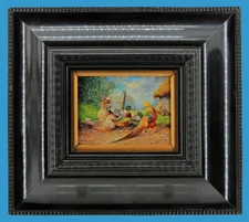 Hanging Max Senior (1874-1941) Duck Chicken Gold Pheasant in Rural Idyll