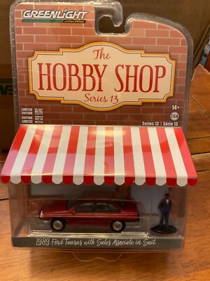 Greenlight Hobby Shop 1989 Ford Taurus with sales associate