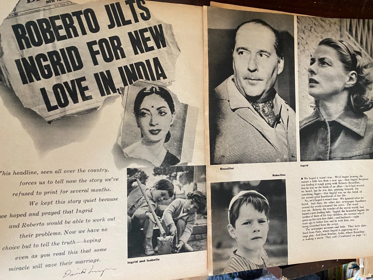 Ingrid Bergman, Four Page Vintage Clipping, a