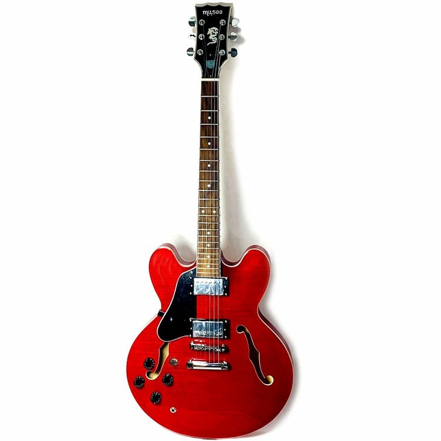 GROTE 335 STYLE JAZZ ELECTRIC GUITAR FLAME MAPLE TOP SEMIHOLLOW BODY