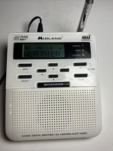 MIDLAND All Hazards Weather Alert Radio Warning NOAA Alarm WR-100 w/Cord