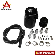 Black Oil Catch Reservoir Breather Can Tank &Filter Kit Cylinder Engine Aluminum