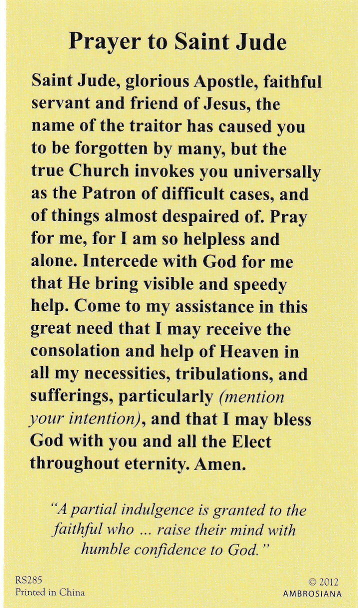 +10 Holy Cards Lot-+"Prayer to Saint Jude"++ .-10 Holy Cards - {*L-S3