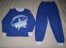 VTG 1997 DALLAS COWBOYS PAJAMAS SET PANTS SHIRT MEDIUM 6-7 YOUTH KIDS 90s BOYS