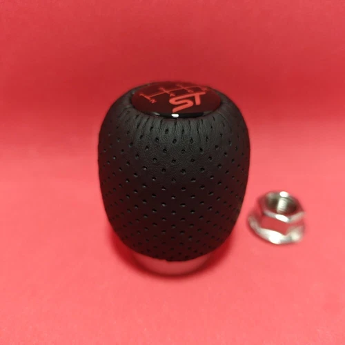 ST LEATHER 6SP SPORT SHIFT GEAR KNOB for FOCUS MK2 MK3 MK4 FIESTA MK7 MK8 RS 2.5