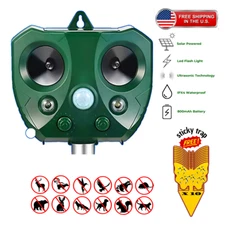Upgraded Solar Ultrasonic Animal Repellent For Garden Skunk Deer Raccoon Bears