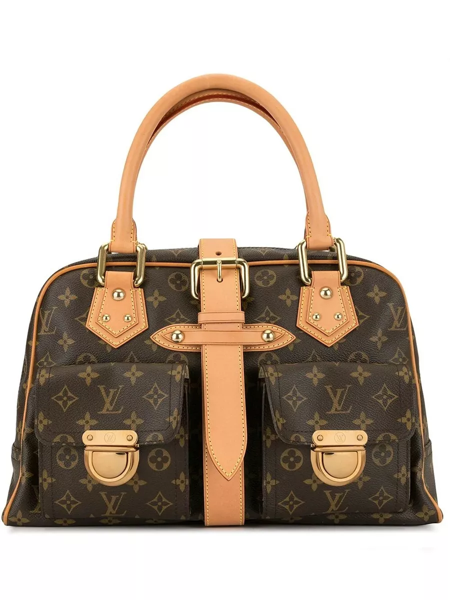 Louis Vuitton Monogram Manhattan PM Top Handle Bag Brown