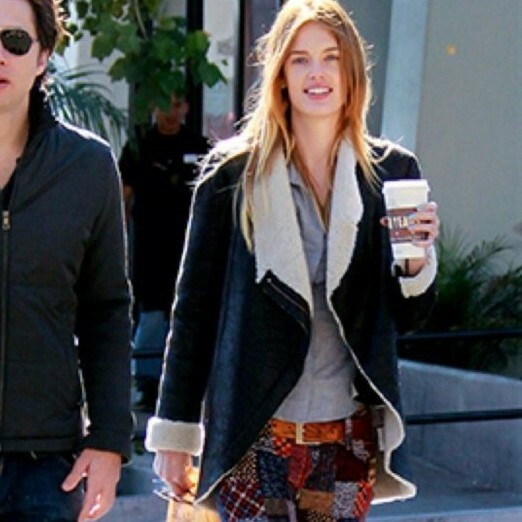 HELMUT LANG $2,195 WEATHERED LEATHER SHEARLING JACKET COAT SIZE P