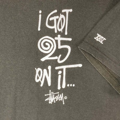Stussy Stussie 25th Anniversary Shawn Font T-shirt Khaki SizeL 