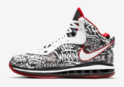 New Nike Lebron 8 V/2 Graffiti Black White Red size 9.5 542244 400