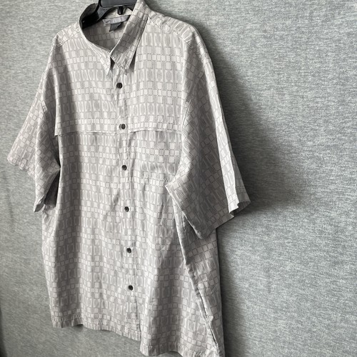 Nike Button Up Shirt Adult XL Gray Lightweight Vintage Retro Y2K Logo Check - Picture 2 of 9