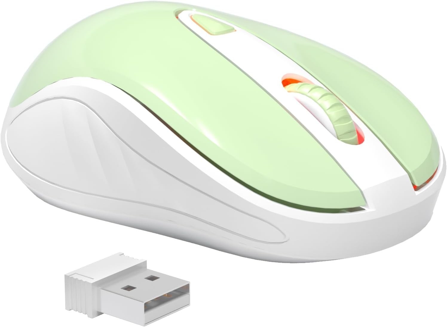 Green Wireless 2.4GHz Mouse for Laptop with 1600 DPI USB Receiver