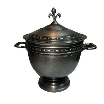 Antique French Etain D Art Pewter Sugar Bowl 19th Century Titre Legal
