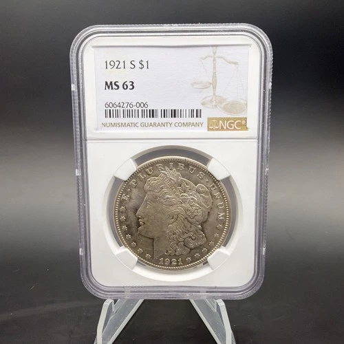 1921 S $1 Morgan Silver Dollar - NGC MS63 - Free Shipping