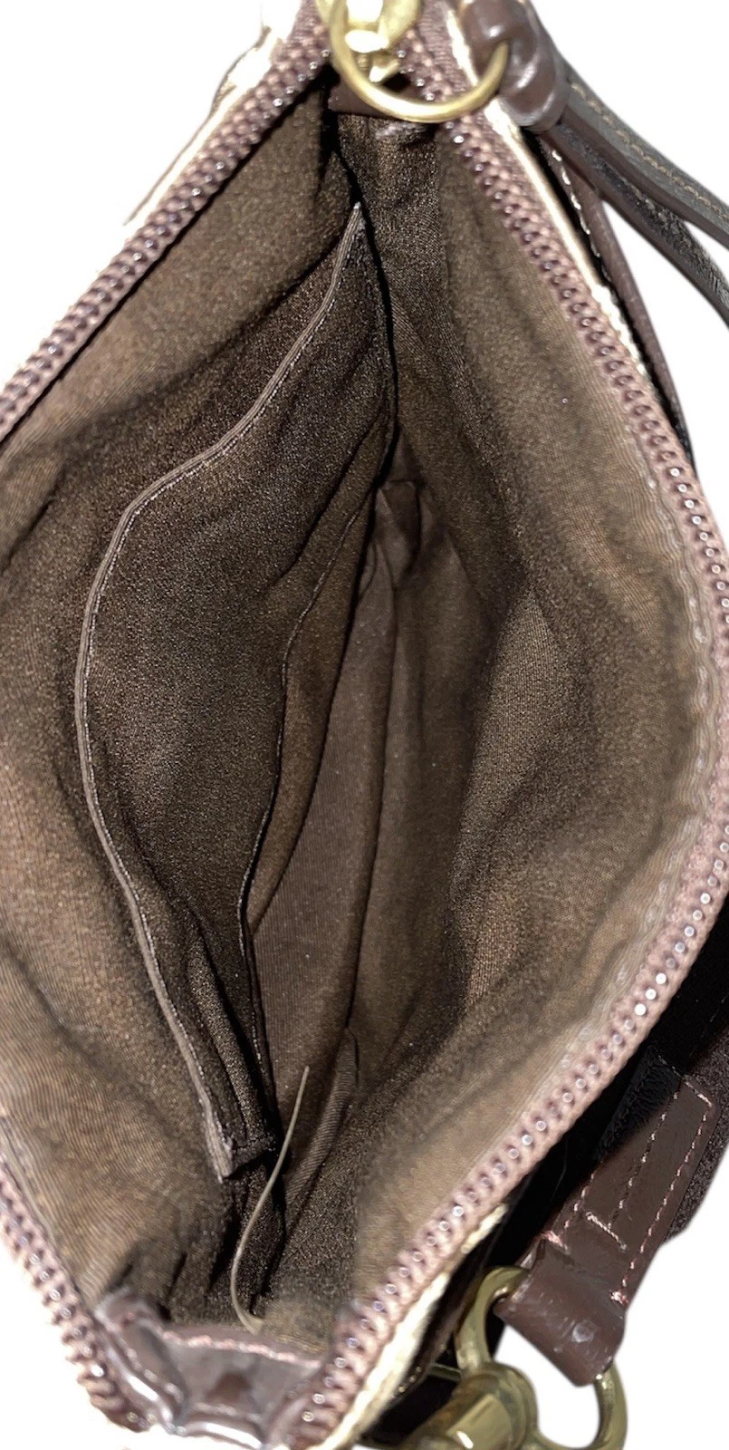 Borsa a tracolla Coach Kitt Colorblock da donna ottone marrone marrone marrone 9x8 pollici