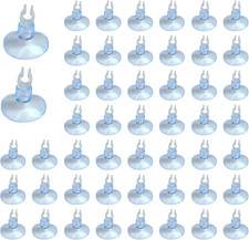 50-Pack Aquarium Suction Cups with Clips, Clear Hose Holders for Air Line  Mini