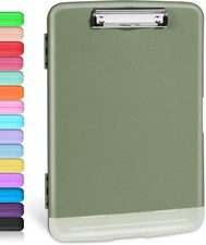 Clipboard with Storage 8.5 x 11 Low Profile Clip Pen Holder A4 Paper