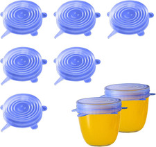 6 Stück Dehnbar Silikondeckel Bpa-Frei Universal Stretch Silikondeckel Wiederver