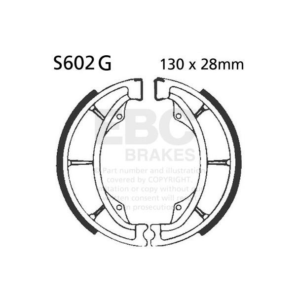 EBC Grooved Brake Shoe Set (5) Rear Left for Suzuki RL 250 Beamish 1978 - 1982