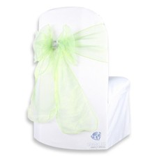 200 pcs Organza Chair Cover Bow Sash 108"x8" - Sage Green - w/ Bow Covers bn
