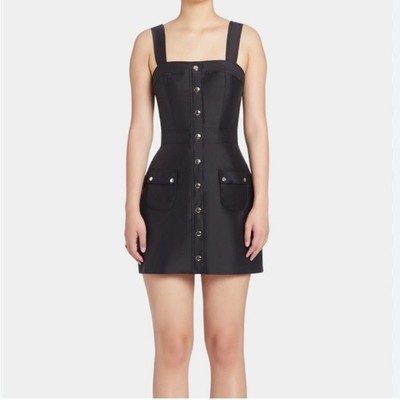 Amanda Uprichard Archie Dress in Black Nylon Large