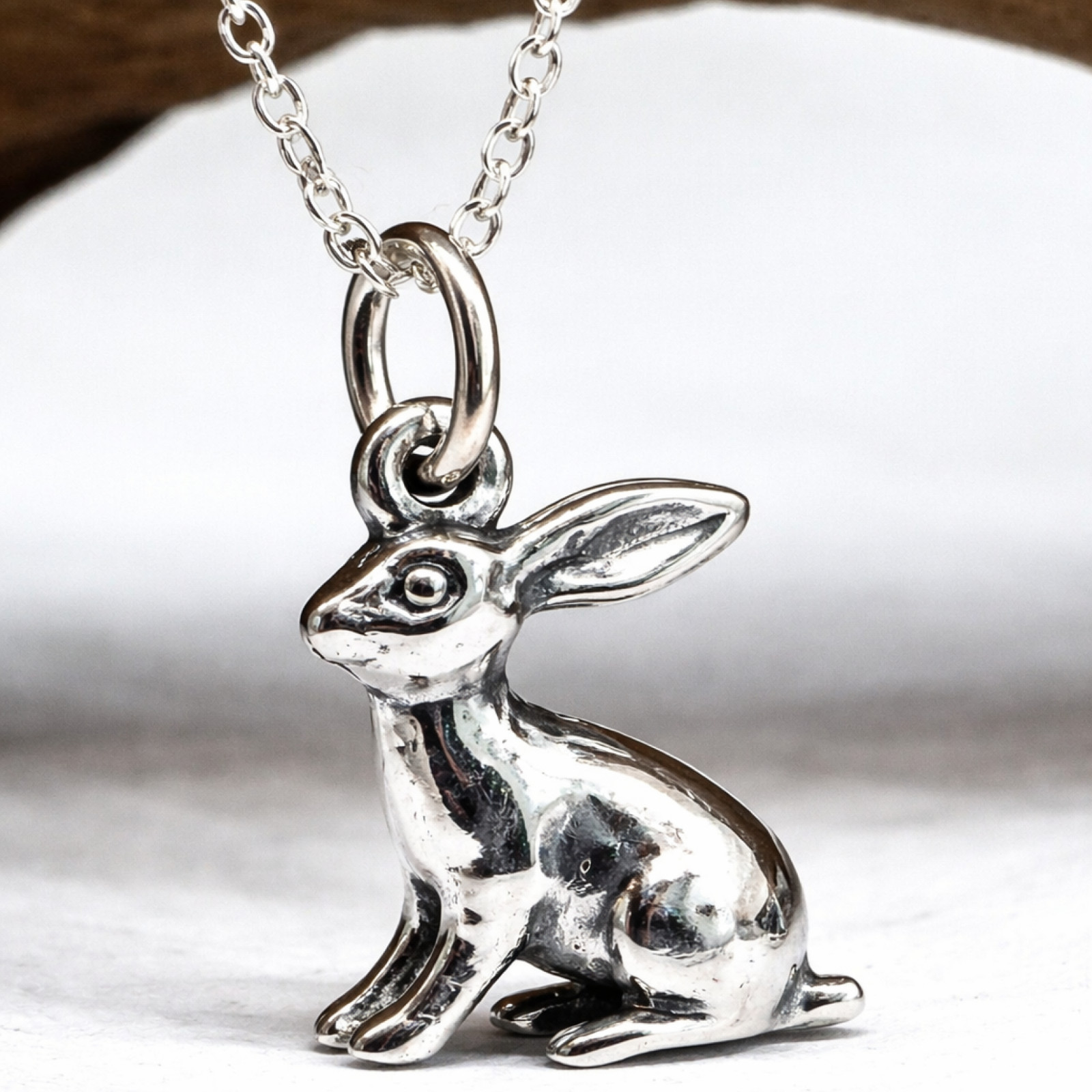 Hare Pendant 925 Sterling Silver Moon Gazing Ostara Spring Jewellery & Boxed