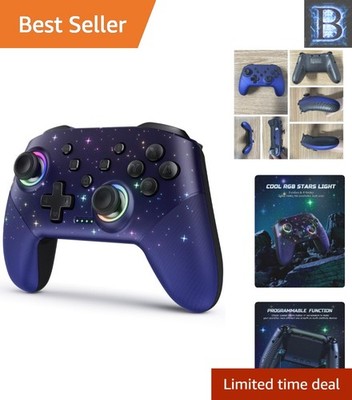 Star Blue Wireless Switch Controller - RGB Lights & Turbo Functionality