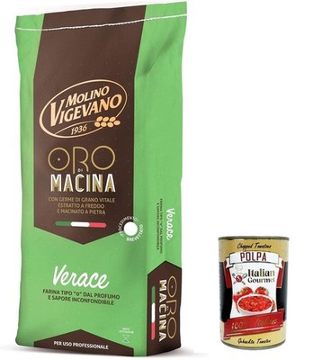 Molino Vigevano Verace Oro, Mehl ''Typ 0'' 10Kg+Italian Gourmer Polpa 400g