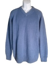James Pringle Sweater Mens Large Pullover V-Neck Blue NWT