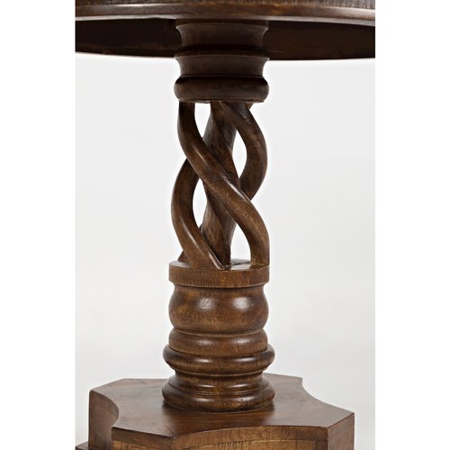 Global Archive Hand Carved Solid Mango Wood Pedestal Table - Picture 9 of 12