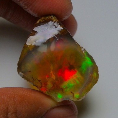 Ethiopian Oil Opal Specimen  66.40 cts Natural Rough Gemstone - Fire Opal Roug