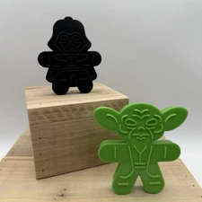 ThinkGeek 2006 Disney Star Wars Cookie Cutters Yoda Darth Gingerbread Man EUC