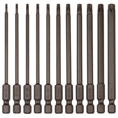 Sipery 11Pcs Security Torx Bit Set Tamper Proof Bits Magnetic Star Grey 