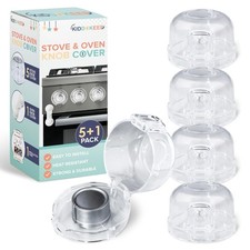 Child Proof Stove Knob Covers Pack of 5  Oven Lock - Double Key Design Sta...