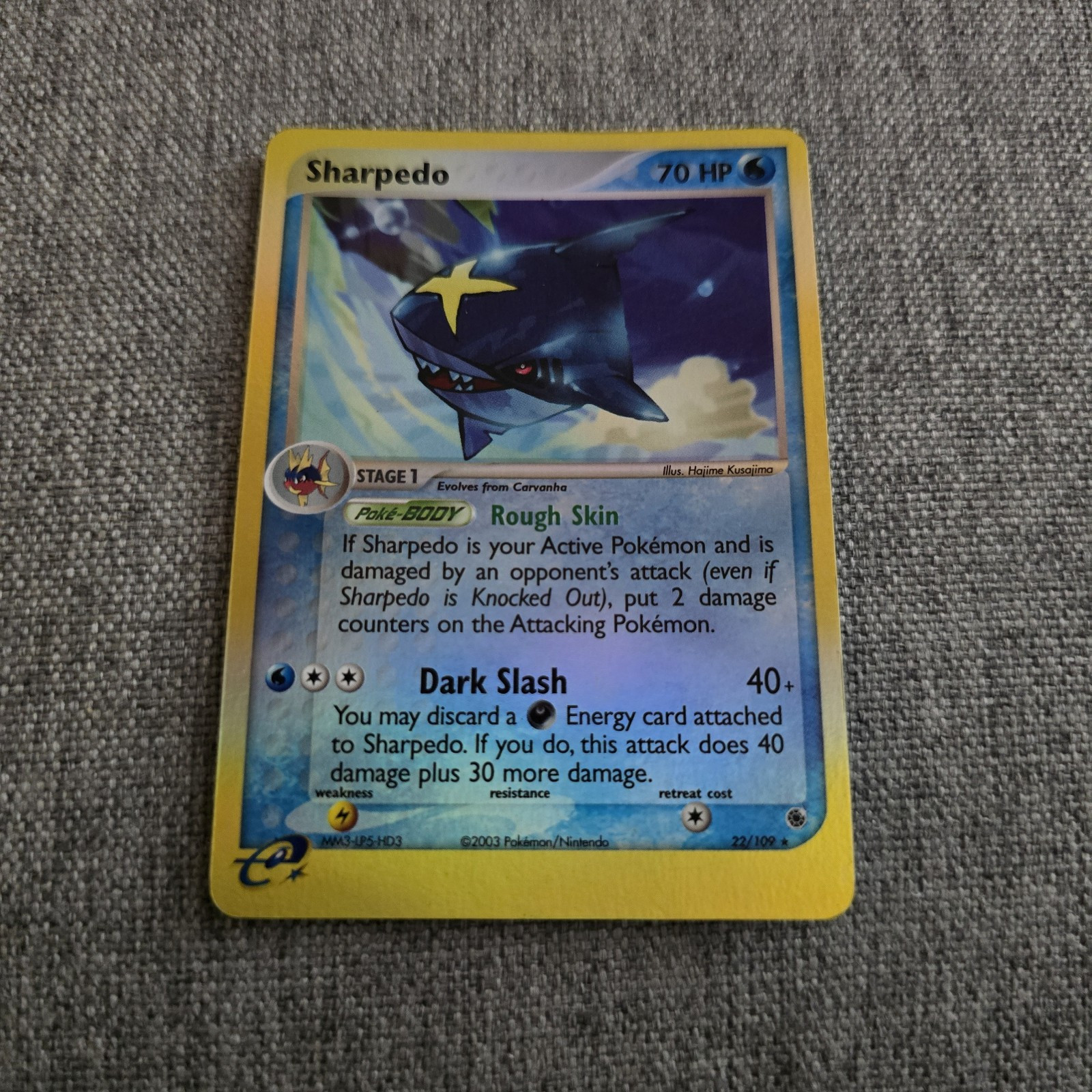 Sharpedo 22/109 Reverse HOLO EX Ruby & Sapphire Nr MINT Pokemon Card NM E Series