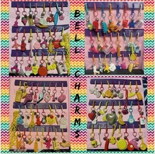 Bell Charms 1980s Vintage 2 Chains Rare 96 Charms Total Charms Collectors Album