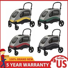 Foldable Large Dog Stroller for Large Dogs Up to 135Lbs Pet Trolley Cart Outdoor