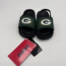 Foco NFL Green Bay Packers Slides Sandals With Strap Youth Size Small New
