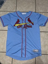 Yadier Molina #4 Cardinals Light Blue Cool Base  Youth Jersey L
