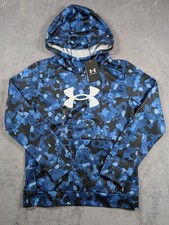 Under Armour Hoodie Boys Youth Size Large Blue Loose Fit Lightweight Fleece