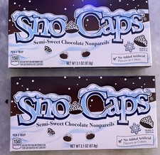 2 Theatre Box Size Sno Caps Semi-Sweet Chocol...