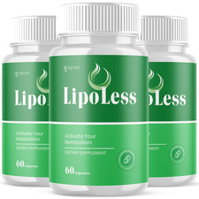  3 Pack Lipo Less Advanced Energy  Fitness Supplement LipoLess 180 Capsules