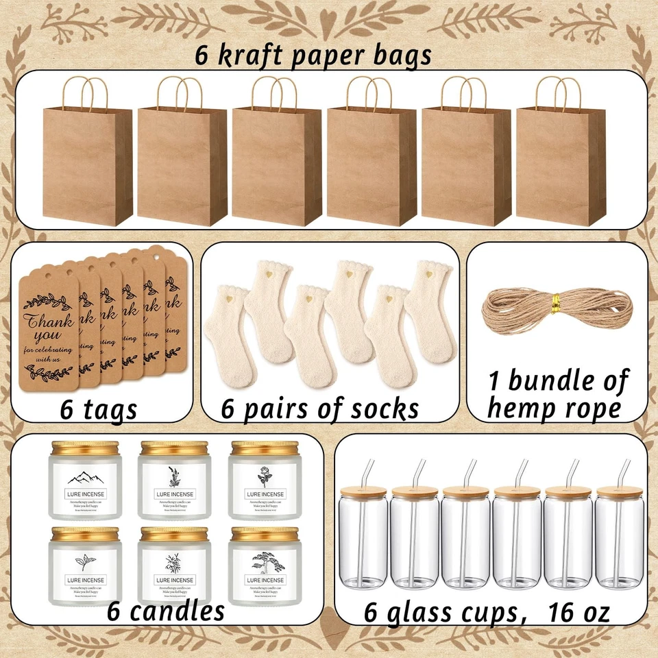 6 Sets Baby Shower Prizes for Winners 16oz Iced Coffee Cups with Bamboo Lids ... - Image 2 of 4