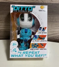 Ditto The Babble Bot Teal USA Toyz LED eyes Die-cast metal Repeats what you say
