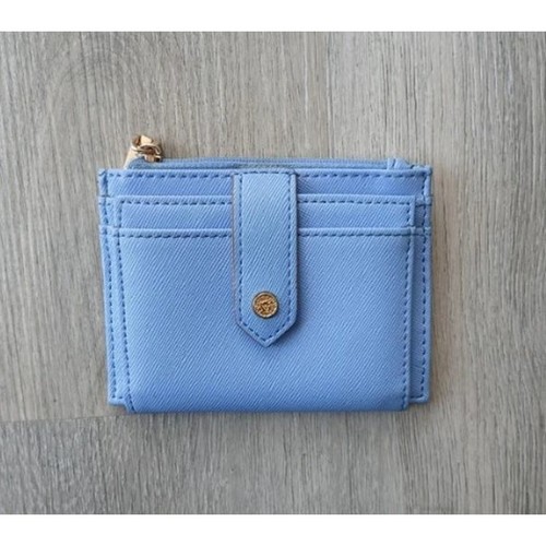 Anne Klein Bifold Faux Leather Card Wallet Blue