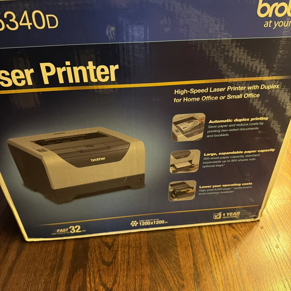 Impresora láser para grupos de trabajo Brother HL-5340D - TOTALMENTE NUEVA sellada en caja. Envío gratis Foto 2 de 4