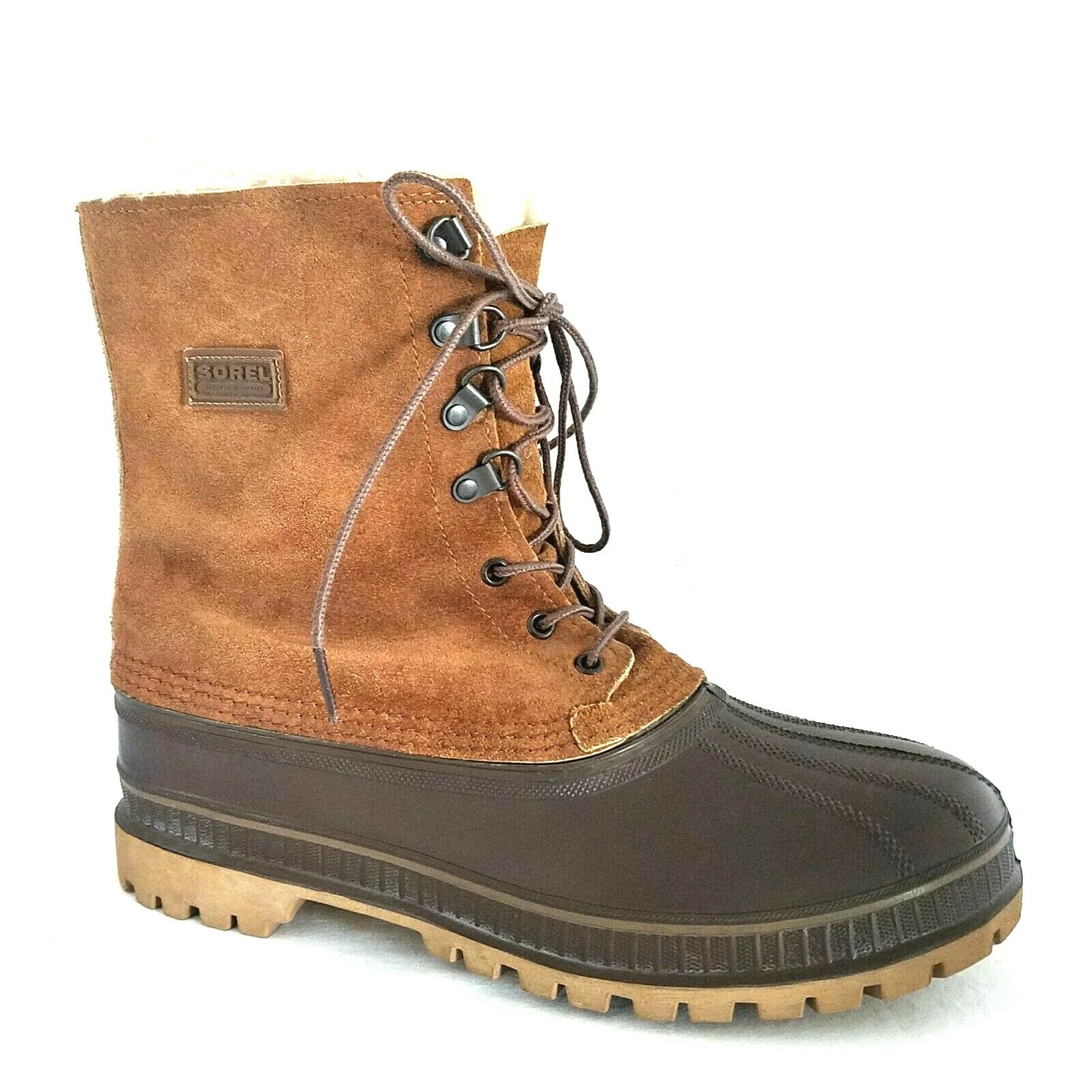 Vtg SOREL Winter Boots Kaufman Brown Insulated Wool Lined Waterproof Men USA 10